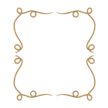 Rope in frame shape on white background Stock Photos