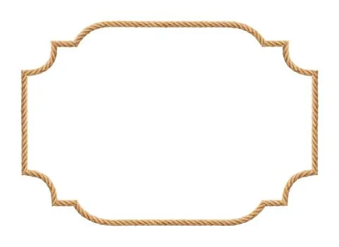Rope in frame shape on white background Stock Photos
