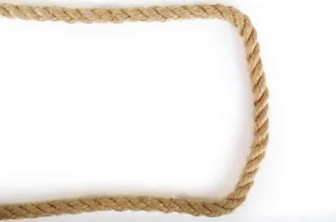 Rope frame on white background Stock Photos