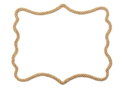 Rope frame on white background Stock Photos