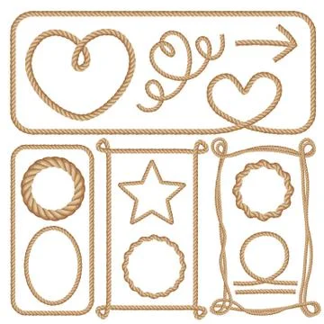 Rope frames set. Cartoon vector illustration Stock Illustration