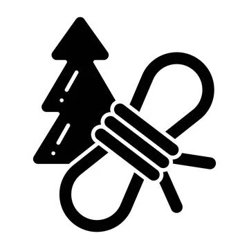 Rope Glyph Icon Stock Illustration