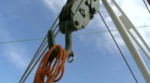 Rope is hanging on a hook Stock Footage 50713793