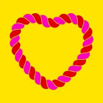 Rope heart shape in flat and isolated style. Stock Illustration