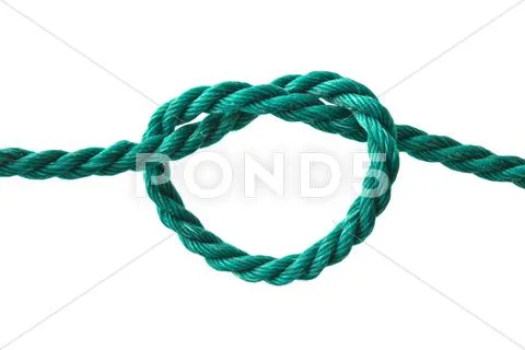 Rope with a heart shape knot Stock Photos