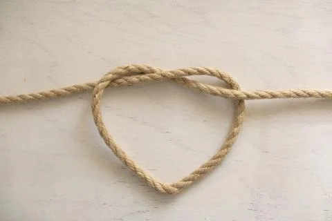 Rope heart shape Stock Photos