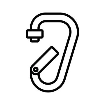 Rope Hook icon linear logo mark in black and white Stock Illustration