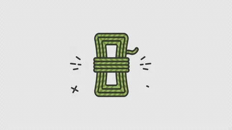 Rope icon animation video, rope for camping equipment motion graphic animatio Stock Footage 265916128