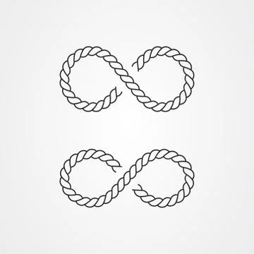 Rope icon logo design with infinity symbol shaped. vector illustration. 스톡 일러스트