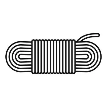 Rope icon, outline style Stock Illustration