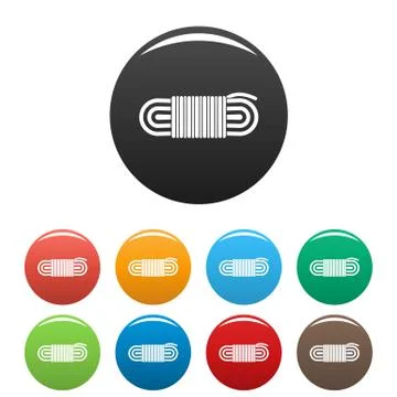 Rope icons set color Stock Illustration