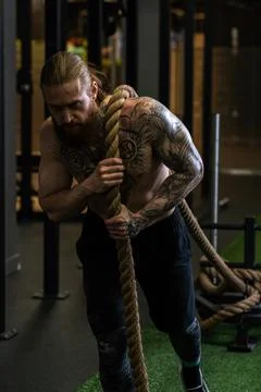 Rope invisible man tug pull was casual force person competition, concept Stock Photos