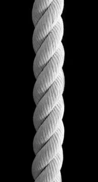 Rope isolated on black backround Stock Photos