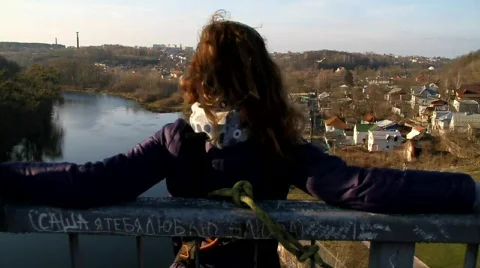 Rope jump two way from the bridge Stock Footage 758344