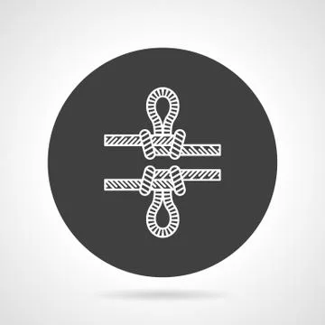 Rope knot black round vector icon Stock Illustration