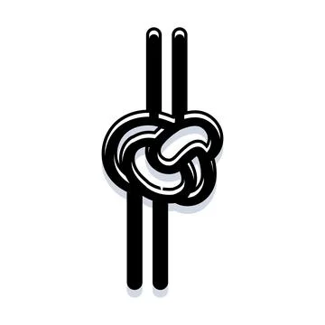 Rope knot forming a secure connection concept 库存插图