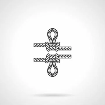 Rope knot with loop flat line vector icon Flat line vector icon for rope k... Foto stock