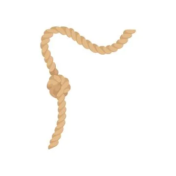 Rope knot, natural jute string rope vector Illustration Stock Illustration