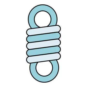 Rope knot securing loop cordage flat icon Stock Illustration