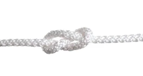 Rope with knot on white background. Simple design 写真素材