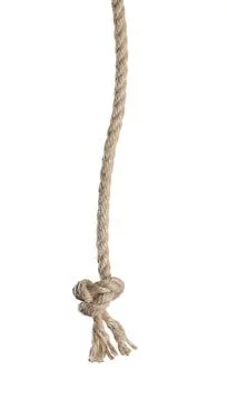 Rope with knot on white background. Simple design 写真素材