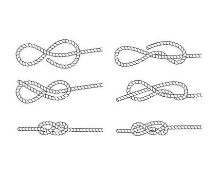 Rope knot on a white background. Vector. Stock Illustration