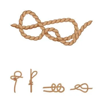 Rope knots set creating secure connections 스톡 일러스트