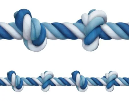 Rope with knots, vector design element seamless horizontal Stock Illustration