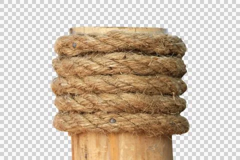Rope with knot.Useful to hold objects firmly, safely, and strong isolate on w Foto stock