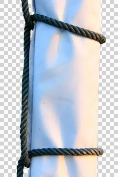 Rope with knot.Useful to hold objects firmly, safely, and strong isolate on w Stock Photos
