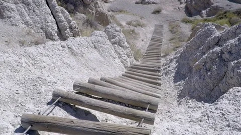 Rope Ladder in the Badlands Stock Footage 81763917