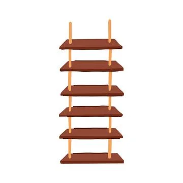 Rope ladder concept for climbing high and reaching goals Ilustração Stock