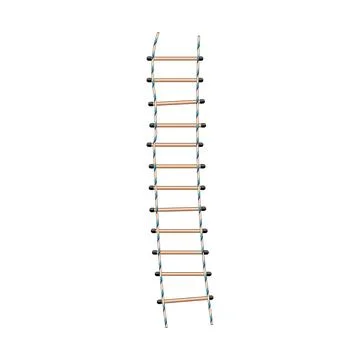 Rope ladder hanging vertically exploring concepts of progress and challenge Illustrazione stock