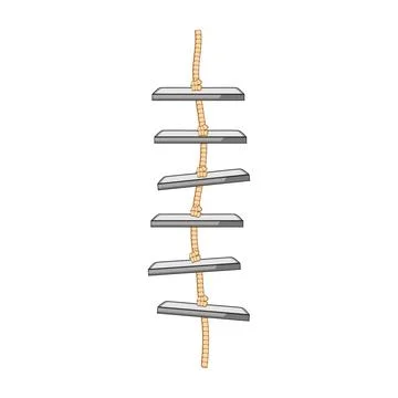 Rope ladder illustrating progress and challenge concepts Illustrazione stock