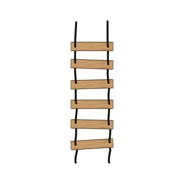 Rope ladder illustration representing challenge and progress Stock Illustration