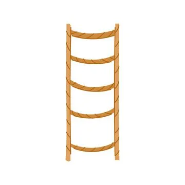 Rope ladder reaching upwards representing progress and development Stock Illustration
