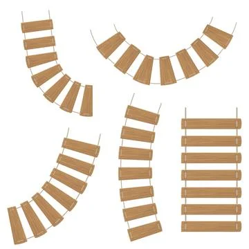 Rope ladders isolated on a white background. Color Vector illustration. Stock Illustration
