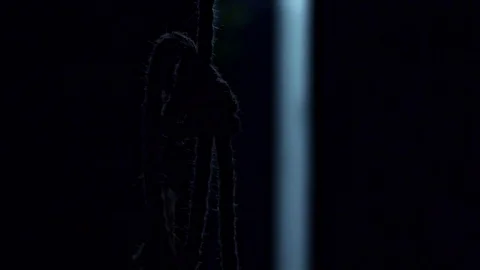 Rope loop on a dark background Stock Footage 77544078