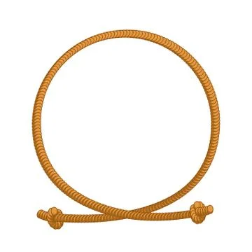 Rope loop frame. Rope rope circle with sites Stock Illustration