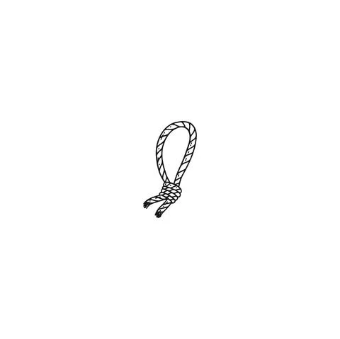 Rope with loop. Vector black white doodle sketch isolated illustration. Stock Illustration