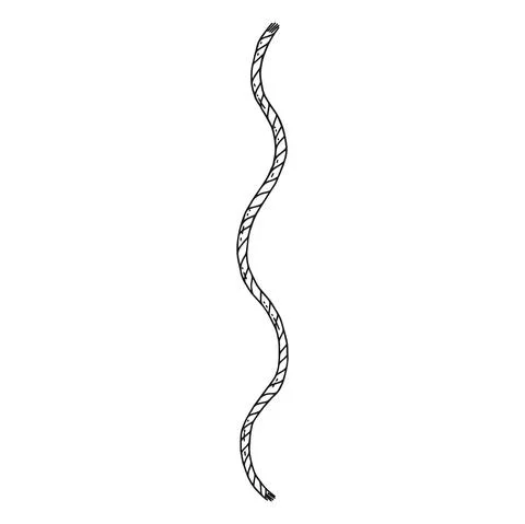 Rope with loop. Vector black white doodle sketch isolated illustration. Stock Illustration