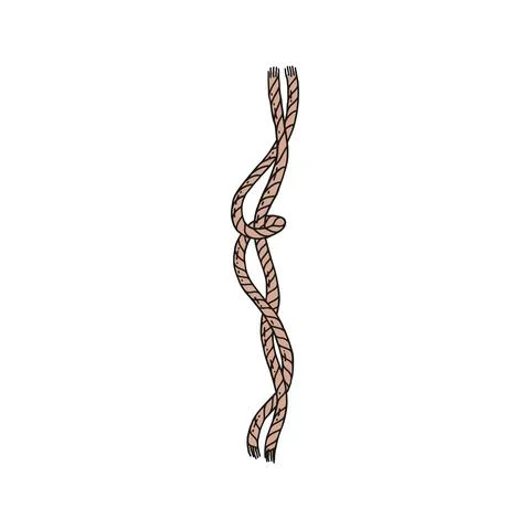 Rope with loop. Vector doodle sketch isolated illustration. Stock Illustration