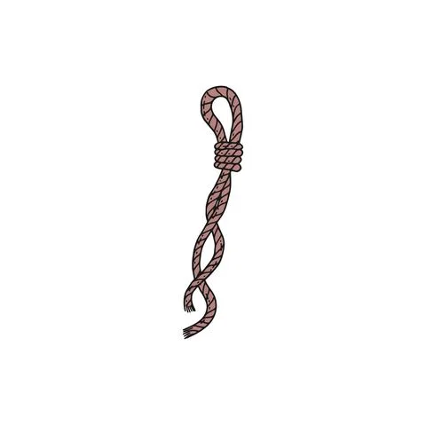 Rope with loop. Vector doodle sketch isolated illustration. Stock Illustration