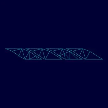 Rope low poly triangulation triangulated polygonal electric cyan blue vibra.. Stock Illustration