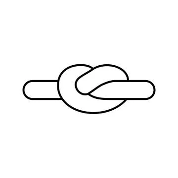 Rope node linear style, isolated. Bonded twine. Retractable hammer Иллюстрация