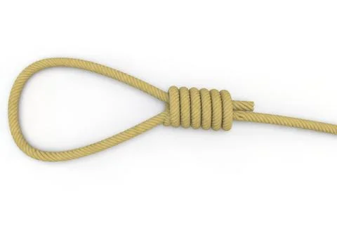 A rope with a noose lying on the floor Stock Illustration