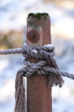 Rope on a pole Stock Photos