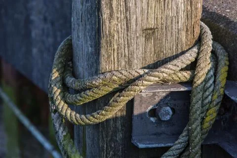 Rope at a post Stock Photos