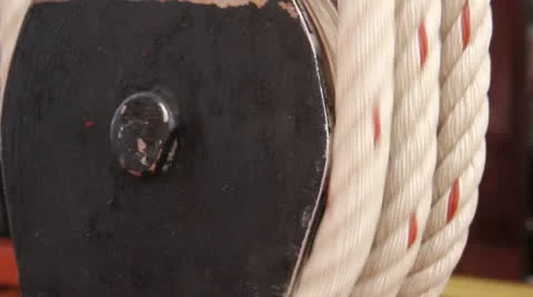 Rope pulley rigging Stock Footage 10752172