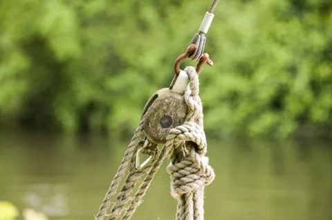 Rope pully Stock Photos
